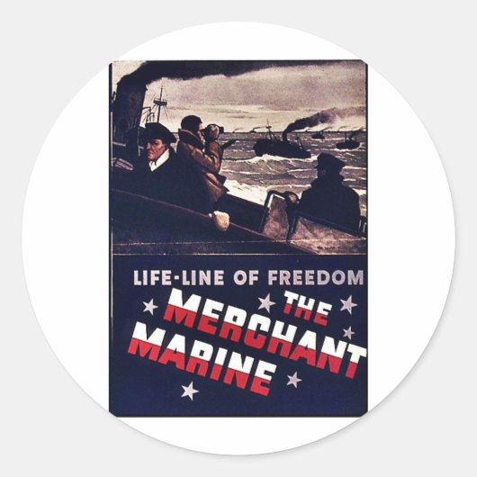 De koopvaardij ronde sticker (Voorkant)