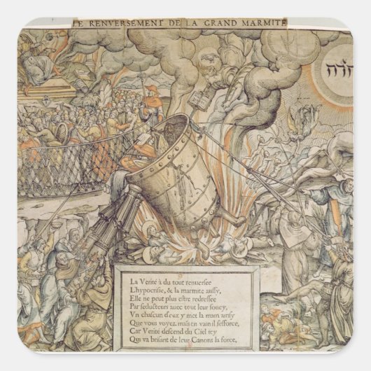 De koppelingspunten van de onderbieding vierkante sticker (Voorkant)