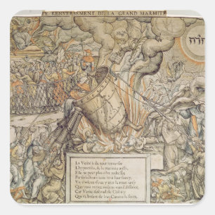 De koppelingspunten van de onderbieding vierkante sticker