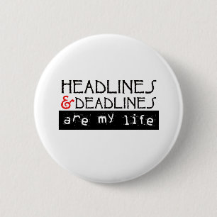 De koppen en de termijnen zijn mijn leven ronde button 5,7 cm