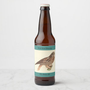 De kortarmige uil (Otus palustris) New York Bird Bier Etiket
