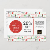 De Korting van de Kerstmisdouane Coupon Briefkaart (Voorkant / Achterkant)