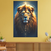 De Kosmische Leeuw - Bewaker van Innerlijke Macht Canvas Afdruk (Insitu (Woonkamer))