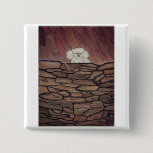 De kostbare stilte van de vierkante button 5,1 cm