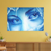 De koude ogen van de winter canvas afdruk (Insitu (Woonkamer))