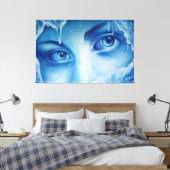De koude ogen van de winter canvas afdruk (Insitu (Slaapkamer))