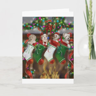 De kousen werden gehangen feestdagen kaart