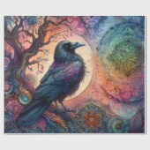 De Kraai Boom des Levens Mandala Heidens  Cadeaupapier (Vlak)