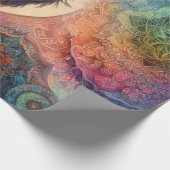 De Kraai Boom des Levens Mandala Heidens  Cadeaupapier (Hoek)