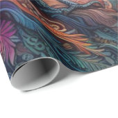 De Kraai Boom des Levens Mandala Heidens  Cadeaupapier (Rol Hoek)