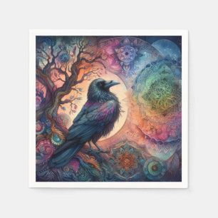 De Kraai Boom van Leven Mandala Heidens  Servet