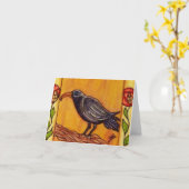 De Kraai Notecard van het art deco Kaart (Gele Bloem)