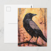De kraai op een tak briefkaart (Voorkant / Achterkant)