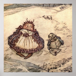 “De krab en zijn moeder” door Arthur Rackham Poster
