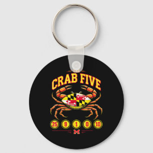 De Krab Vijf Krab Vlag Maryland Sleutelhanger