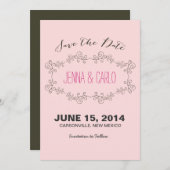 de krabbel werveling bewaart de datum save the date (Voorkant / Achterkant)