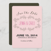 de krabbel werveling bewaart de datum save the date (Voorkant / Achterkant)