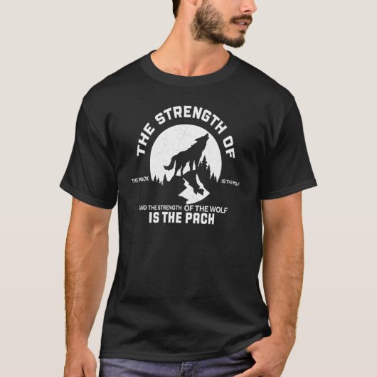 De kracht van de roedel is de wolf t-shirt (Voorkant)