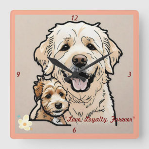 "De kracht van huisdieren" Vierkante Klok