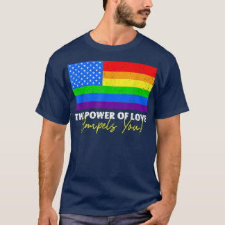 De kracht van liefde dwingt je LGBT USA Rainbow 4t T-shirt