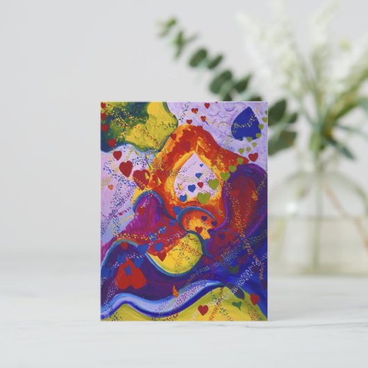 De kracht van liefde, ondergrond, hart, Abstract Briefkaart (Staand voorkant)