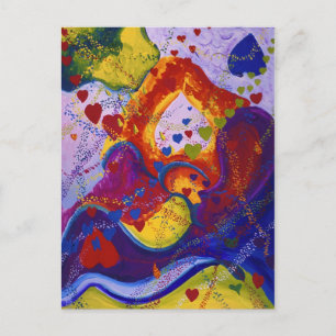 De kracht van liefde, ondergrond, hart, Abstract Briefkaart
