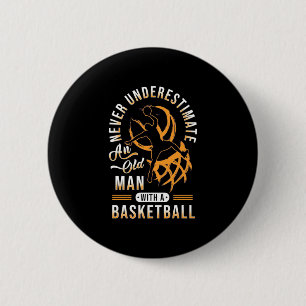 De kracht van oud Man met een honkbal Ronde Button 5,7 Cm