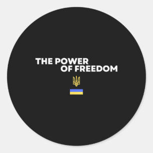 De Kracht Van Vrijheid Trident Oekraïense Vlag Sym Ronde Sticker