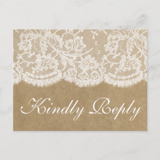 De Kraft & Lace Bruidscollectie RSVP Uitnodiging Briefkaart
