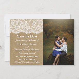 De Kraft & Lace bruiloft Collectie Foto Save The Date