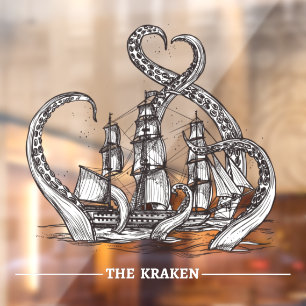 De Kraken Octopus Zeilschip Zeevaart Raamsticker