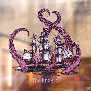De Kraken Octopus Zeilschip Zeevaart Raamsticker
