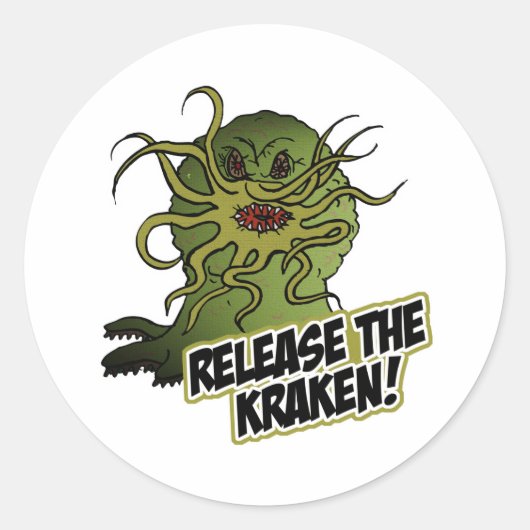 de kraken vrij ronde sticker (Voorkant)