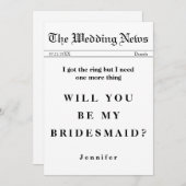 De krant heeft de ring als mijn bruidsmeisje kaart (Voorkant / Achterkant)