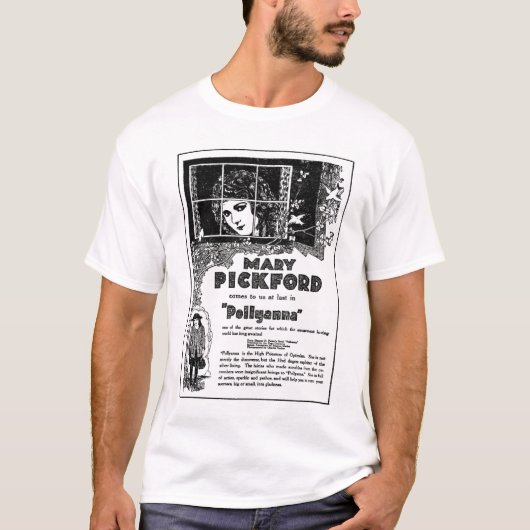 De krant Mary Pickford Pollyanna schrijft T-shirt (Voorkant)