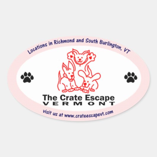 De krat ontsnapping ovale Sticker (Voorkant)