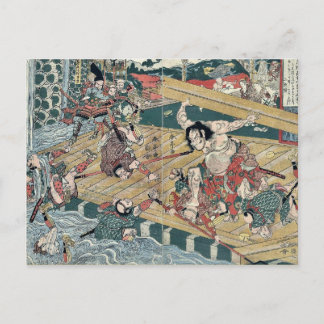 De krijger Hachiro Tametomo door Katsukawa, Shunte Briefkaart