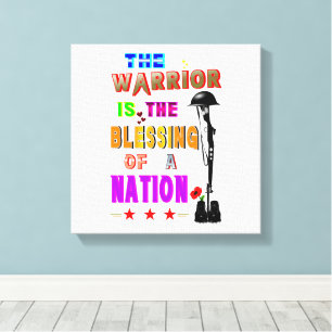 De Krijger Is De Zegen Van Een Natie Canvas Afdruk