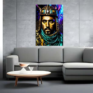 De krijger met helm AI Art Poster