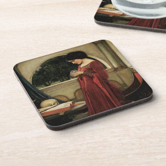 De Kristallen Bol door John William Waterhouse Drankjes Onderzetter (Linkerzijde)