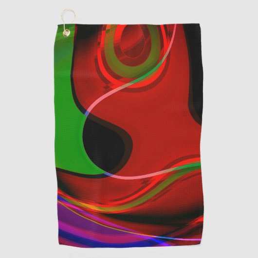 De kromme van de slag met lichte overlapping rood  golfhanddoek (Voorkant)