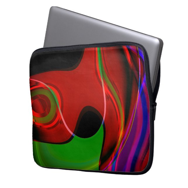 De kromme van de slag met lichte overlapping rood  laptop sleeve (Voorkant Links)