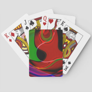 De kromme van de slag met lichte overlapping rood pokerkaarten