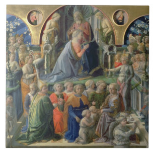De kroning van de maagd, 1441-7 (tempera op p tegeltje