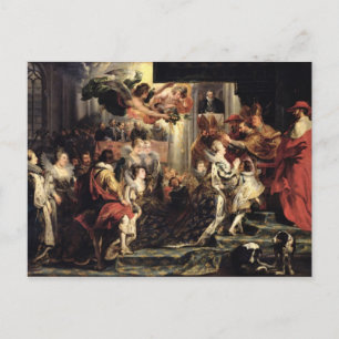 De kroning van Marie de Medici in St. Briefkaart