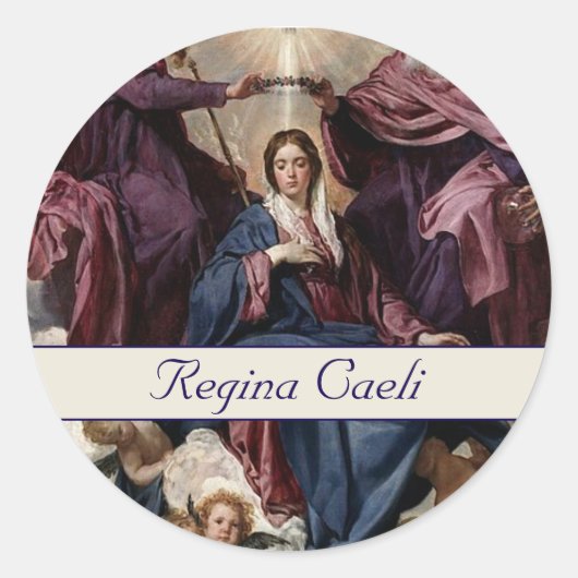 De kroning van Onze Lieve Vrouw Ronde Sticker (Voorkant)