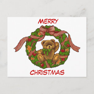 De Kroon van de Teddybeer van Kerstmis Feestdagenkaart
