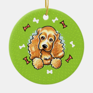 De Kroon van Kerstmis van de cocker-spaniël Keramisch Ornament