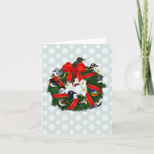 De Kroon van Kerstmis van de Vogels van de Feestdagen Kaart