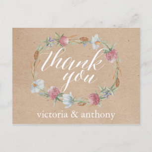 De Kroon van Wildflower op het Bedankt van het Briefkaart